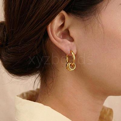 304 Stainless Steel Hoop Dangle Earrings for Women DP9089-1-1