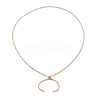 304 Stainless Steel Singapore Chain Necklace Making AJEW-JB01334-01-1