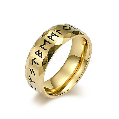 Viking Word Pattern 304 Stainless Steel Finger Rings for Men FS-WG08DAB-20-1