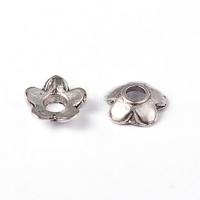 Tibetan Style Alloy Bead Caps TIBEB-P002-08AS-NR-1