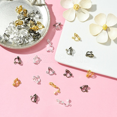 80Pcs 8 Colors Brass Clip-on Earring Findings FIND-YW0005-35-1