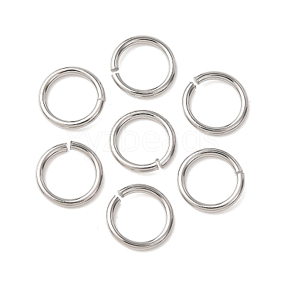 Tarnish Resistant 304 Stainless Steel Open Jump Rings STAS-N015-10-6x0.8mm-1