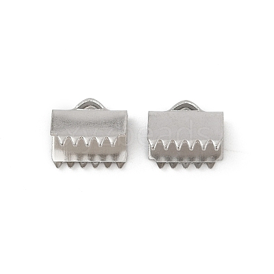 304 Stainless Steel Ribbon Crimp Ends STAS-E471-05I-P-1