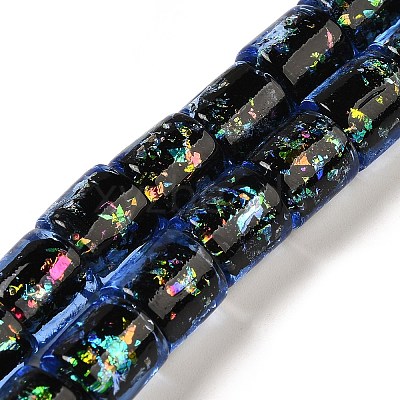 Handmade Dichroic Foil Glass Beads Strands DICH-U001-09F-1