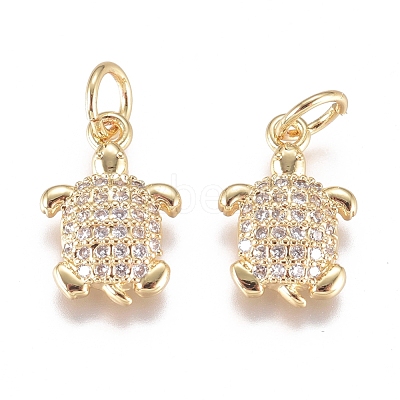 Brass Micro Pave Cubic Zirconia Pendants ZIRC-G168-47G-1