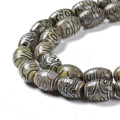 Tibetan Style dZi Beads Strands TDZI-E005-01T-1