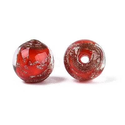 Handmade Gold Sand Lampwork Beads LAMP-N045-01C-07-1