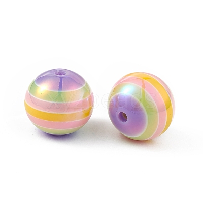 UV Plating Rainbow Iridescent Resin Beads RESI-I048-01F-1