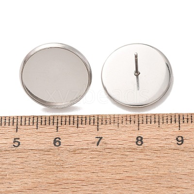 201 Stainless Steel Stud Earring Settings SA-CBAB174-01P-C-1