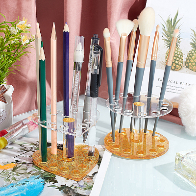 2Pcs 2 Style Acrylic Nail Art Brush Pen Holder Stand MRMJ-PH0001-67A-1