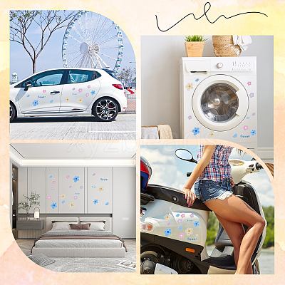 PVC Self Adhesive Flower Car Sticker DIY-WH0453-57B-1