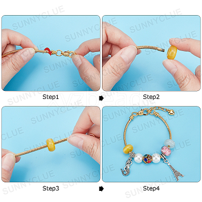 10Pcs 5 Colors Brass European Style Bracelet Making MAK-SC0001-10-1