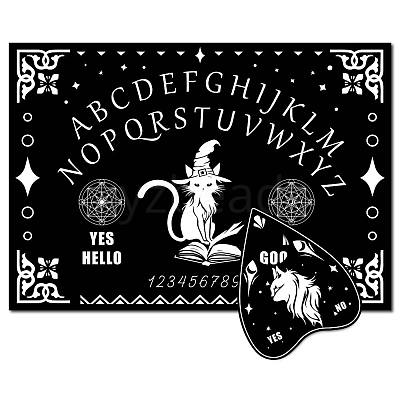 Printed Wood Pendulum Dowsing Divination Board Set DJEW-WH0324-062-1