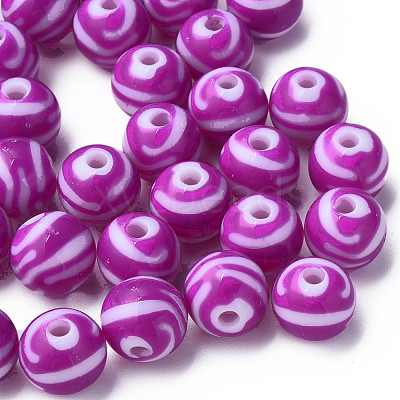 Opaque Striped Acrylic Beads MACR-S373-27A-02-1