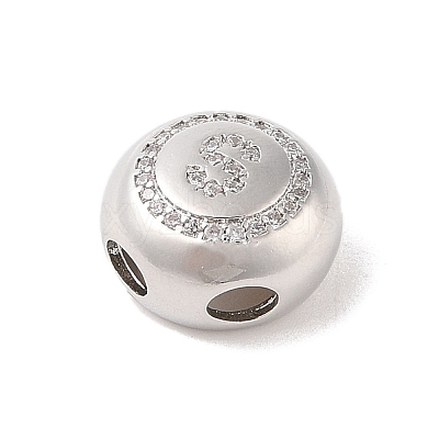 Rack Plating Brass & Cubic Zirconia Pendants KK-Z047-07P-S-RS-1
