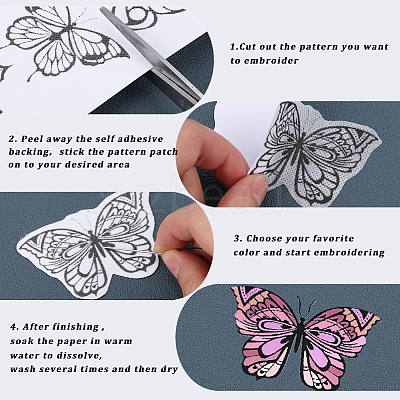 PVA Water-soluble Embroidery Aid Drawing Sketch DIY-WH0514-020-1