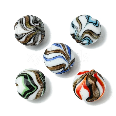 Handmade Gold Sand Lampwork Beads FOIL-B001-02-1