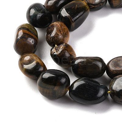 Natural Yellow Blue Tiger Eye(Dyed & Heated) Beads Strands G-G146-A17-01-1