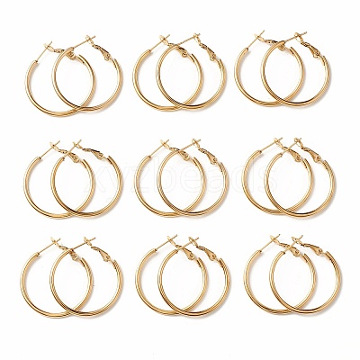 PVD Vacuum Plating 304 Stainless Steel Hoop Earrings STAS-S078-08-30mm-1