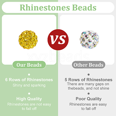 200Pcs Pave Disco Ball Beads RB-PH0001-41G-1