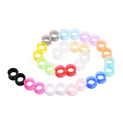 32Pcs 16 Colors Silicone Thin Ear Gauges Flesh Tunnels Plugs FIND-YW0001-17C-1