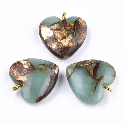Assembled Bronzite and Aqua Terra Jasper Pendants X-G-T111-04B-1