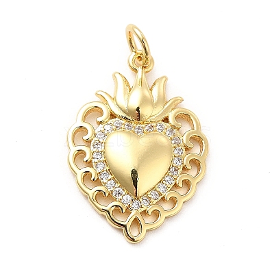Rack Plating Brass Micro Pave Cubic Zirconia Pendants KK-K270-16G-1