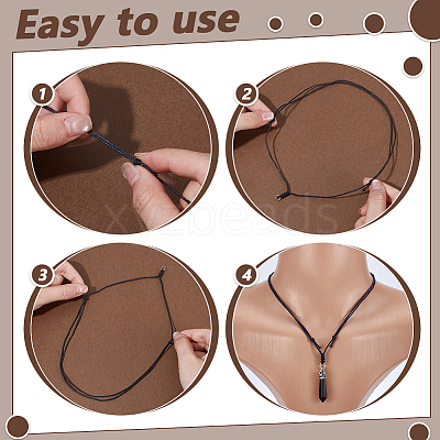 40Pcs 5 Colors Adjustable Waxed Cotton Cord Necklace Making AJEW-UN00045-1