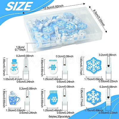 60Pcs 6 Styles Christmas Theme Printed Wood Beads WOOD-FS0001-33-1