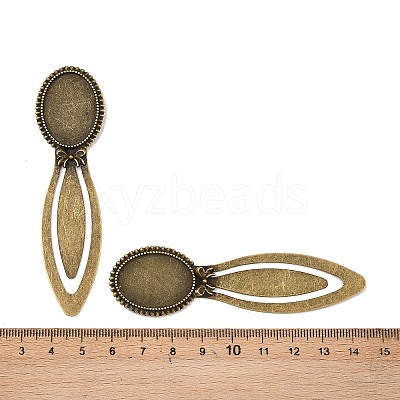 Vintage Tibetan Style Alloy Bookmarks Cabochon Settings TIBE-Q032-27AB-NR-1