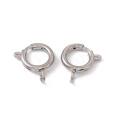 Non-Tarnish 201 Stainless Steel Spring Ring Clasps STAS-J401-LD022-12-1