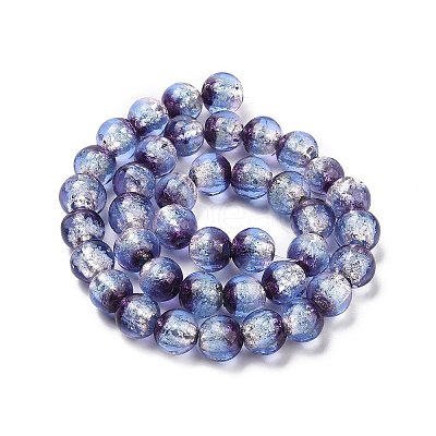 Handmade Silver Foil Glass Beads LAMP-A001-G02-10mm-1