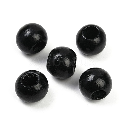 Spray Painted Wood European Beads WOOD-F017-05D-1