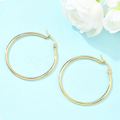Ring 304 Stainless Steel Big Hoop Earrings X-EJEW-N0016-11G-F-1