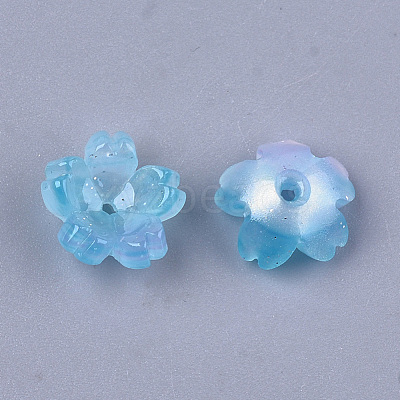 Cellulose Acetate(Resin) Bead Caps X-KK-S161-03F-1