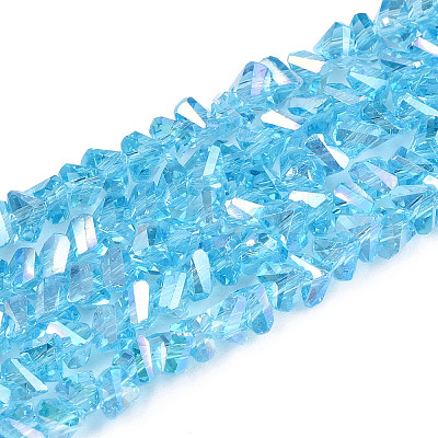 Electroplate Transparent Glass Beads Strands GLAA-N021-4mm-04-1