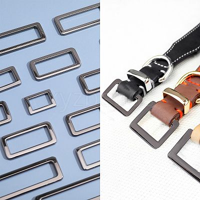 24Pcs 6 Style Rectangle Zinc Alloy Adjuster Buckles FIND-CA0008-58-1