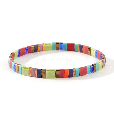 Bohemian Glass Seed Beaded Stretch Bracelets JM4508-71-1