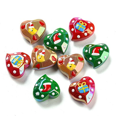Christmas Theme Opaque Acrylic Beads OACR-E025-06-1