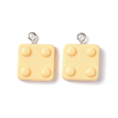 Opaque Resin Pendants X-RESI-G051-04B-1