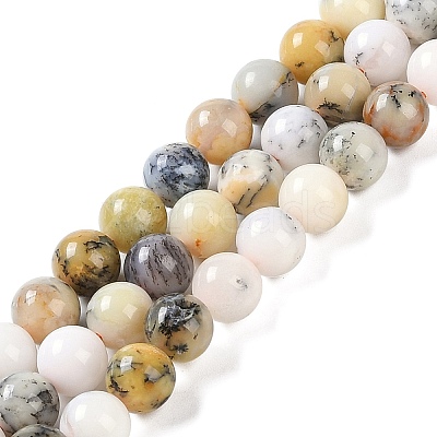 Natural White African Opal Beads Strands G-E472-02-8mmC-1