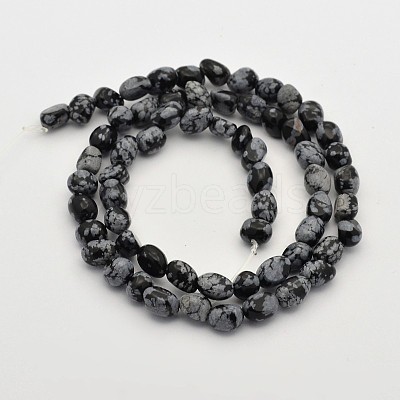 Natural Snowflake Obsidian Bead Strands G-P070-27-1