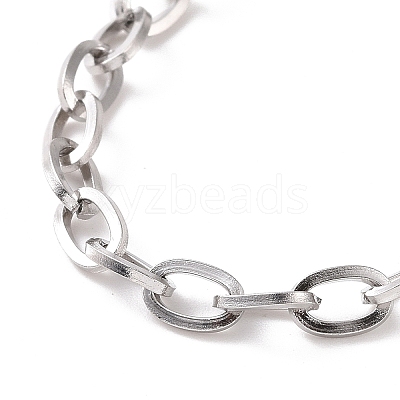 Non-Tarnish 304 Stainless Steel Cable Chain Bracelet for Men Women BJEW-E031-05D-P-1
