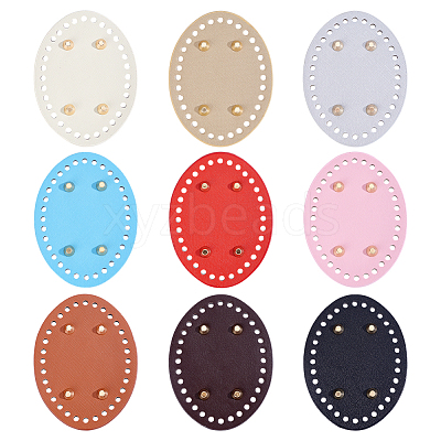 9Pcs 9 Colors Imitation Leather Bag Bottoms DIY-ME0002-90-1