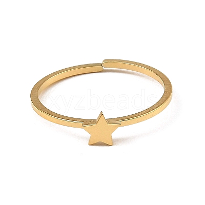 304 Stainless Steel Adjustable Open Cuff Rings RJEW-Q806-01G-05-1