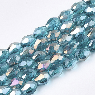 Electroplate Glass Beads Strands EGLA-T013-05C-1