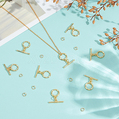 15Pcs Brass Toggle Clasps KK-ME0002-35-1