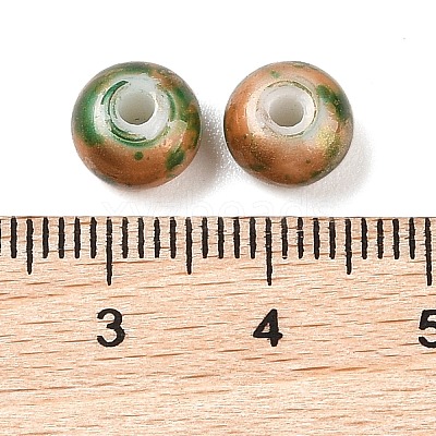 Opaque Spray Painted Glass Beads GLAA-G118-01T-1