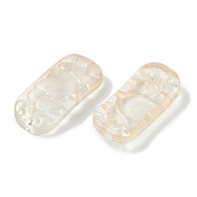 Spray Painted Transparent Glass Connector Charms X1-GLAA-H035-06A-1