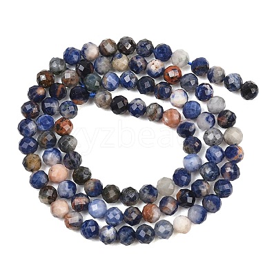 Natural Sodalite Beads Strands G-Z163-C02-4mm-1